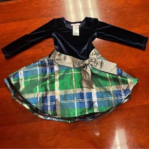 Bonnie Jean 2T velvet top dress long sleeve